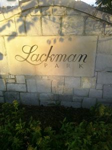 Lackman Park Place Entry monument