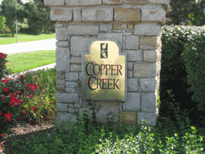 Copper Creek subdivision Olathe KS  photo of entry monument