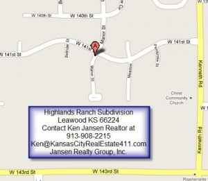 Highlands Ranch Subdivision Leawood KS - Make the smart move - contact Ken Jansen today 913-908-2215