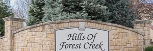 Hills of Forest Creek entry monument Shawnee KS