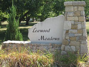 Leawood Meadows entry monument