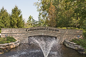 Cottonwood Canyon neighborhood entry monument Lenexa KS