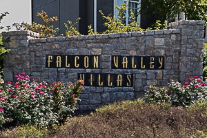 Falcon Valley Villas Lenexa KS neighborhood entry monument
