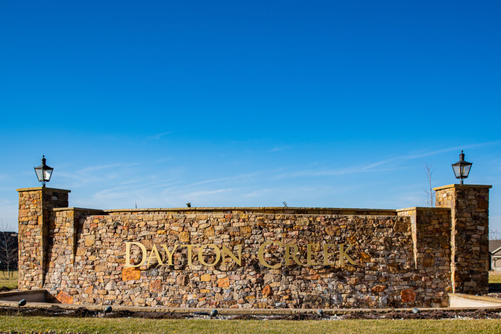 Entry monument for Dayton Creek  Spring Hill KS