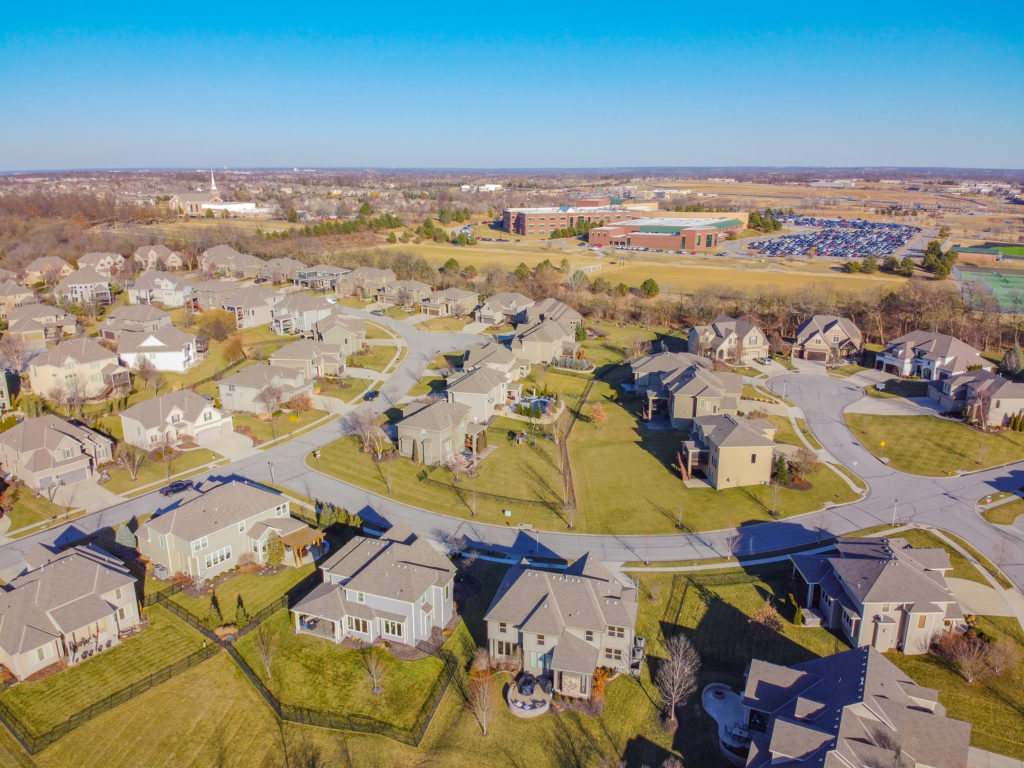 Aerial photo of Wyngate Subdivision Overland Park KS