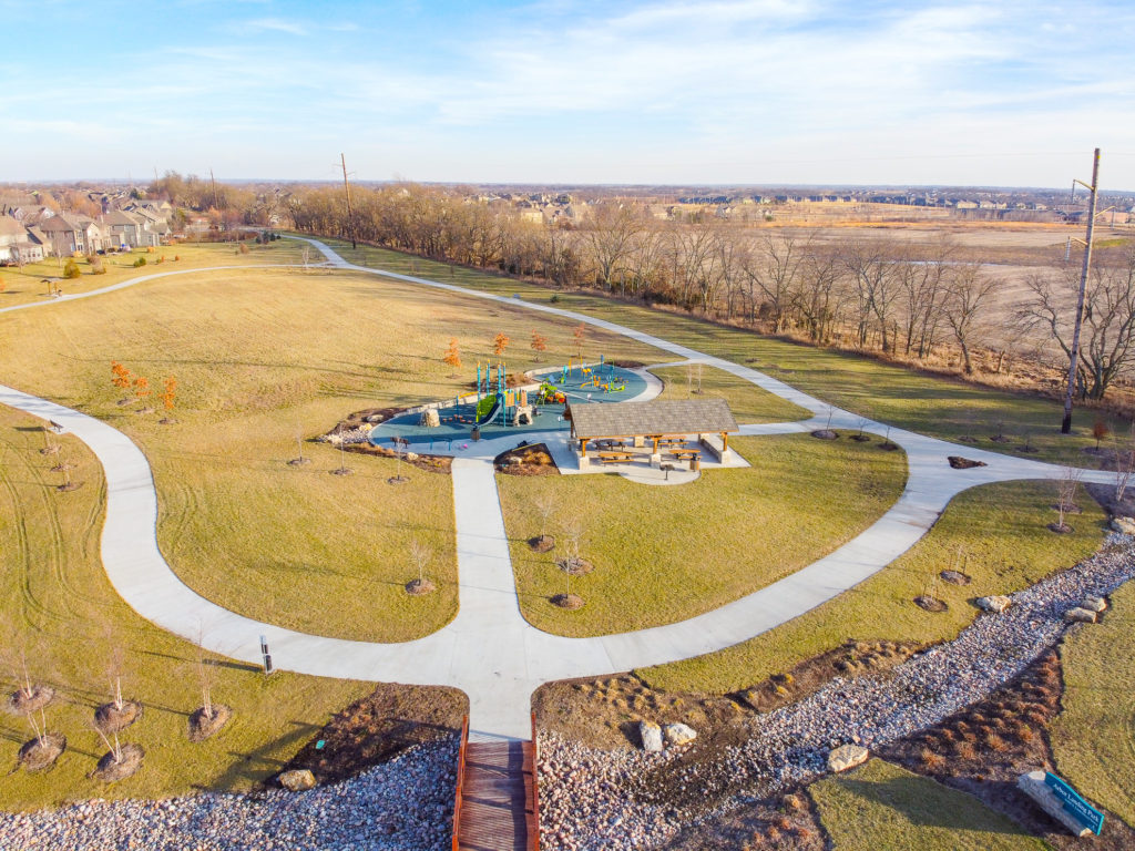 arial photo of Arbor Landing Park Olathe KS