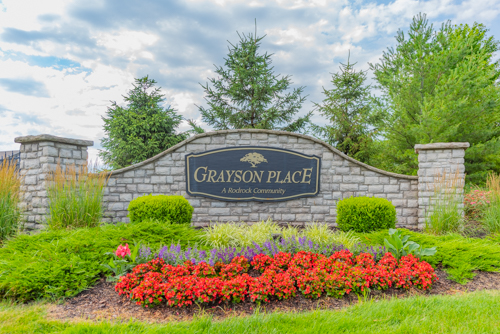 Entry monument at Grayson Place Olathe KS