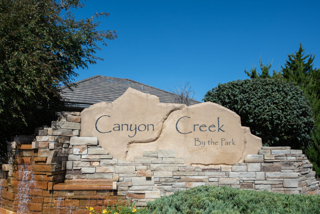 entry monument canyon creek by the park