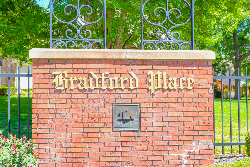 Bradford Place subdivision entry monument