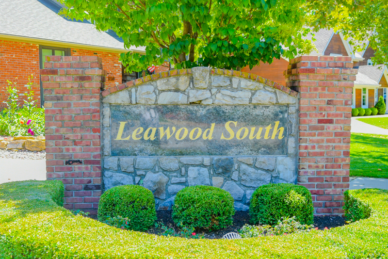 Leawood South subdivision entry monument Leawood KS
