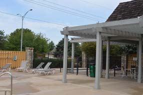 Carriage crossing pool cabana