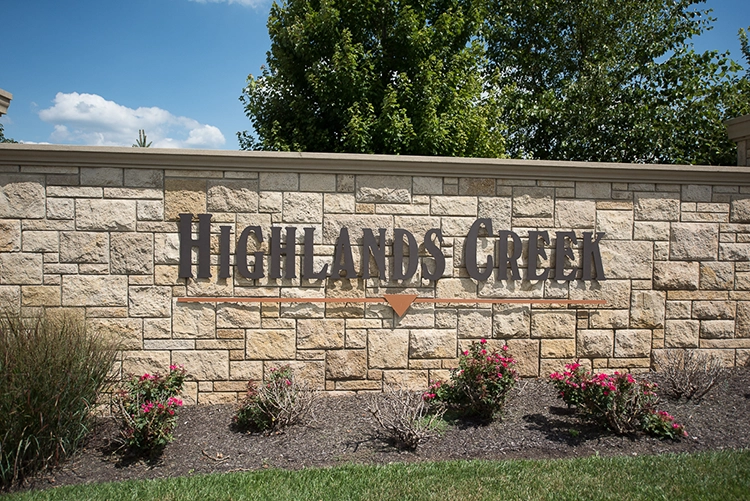 Highlands Creek in Leawood entry monument. Photo by Ken Jansen Realtor