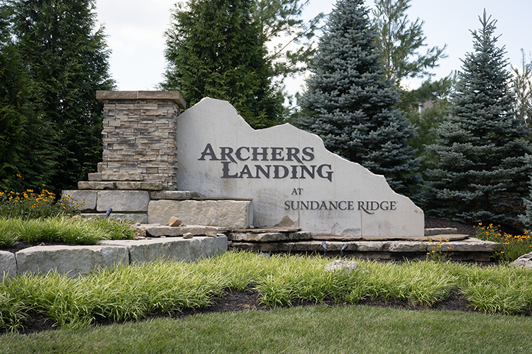 Archers Landing at Sundance Ridge entry Monument Photo by Ken Jansen Realtor