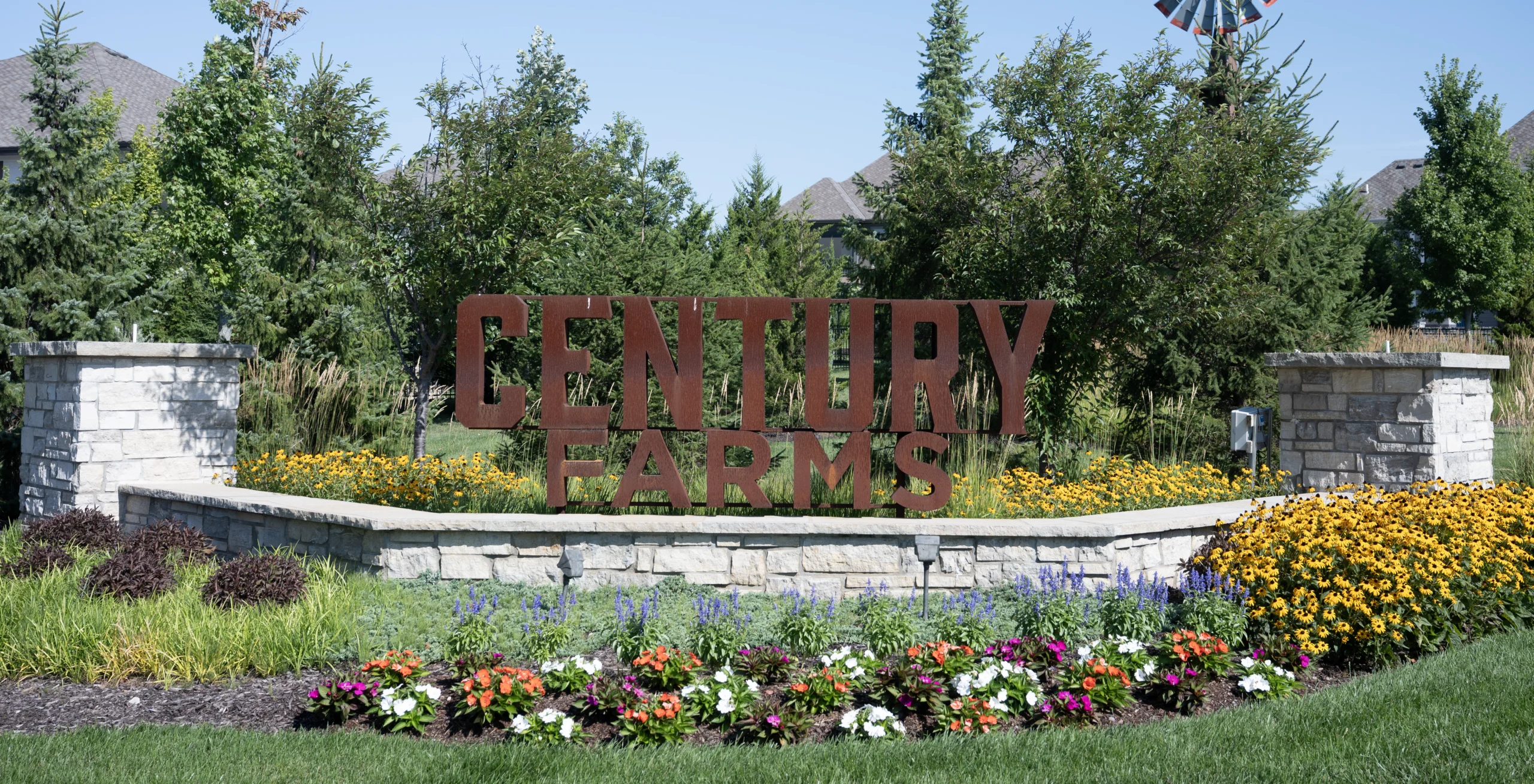 Century Farms entry monument photo by Ken Jansen Realtor