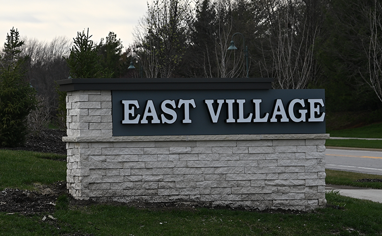 East Village of Leawood entry monument photo by Ken Jansen