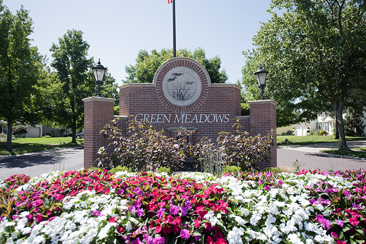 Green Meadows entry monument. Photo by Ken Jansen Realtor