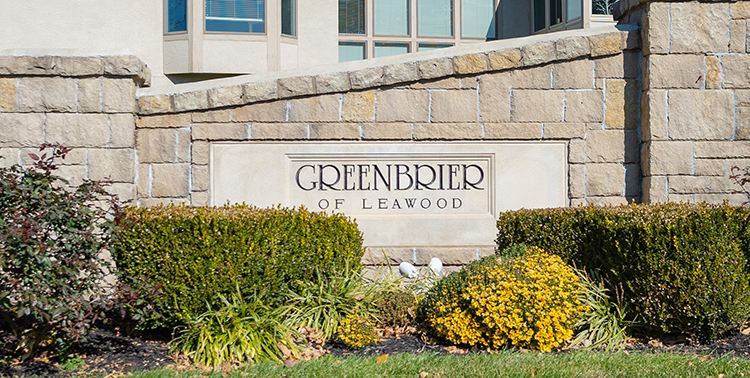 Greenbrier of Leawood entry monument photo by Ken Jansen Realtor