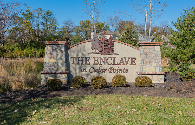 The Enclave at Cedar Pointe entry monument